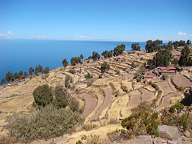 terasy na severn&iacute;m pob�e�&iacute; Isla Taquile