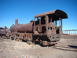 h�bitov vlak� nedaleko Uyuni
